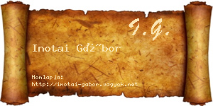 Inotai Gábor névjegykártya