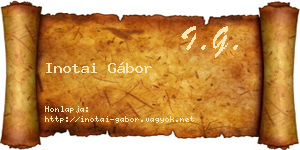 Inotai Gábor névjegykártya